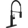 18803-BL-DST Antoni Single Handle Pull Down Spring Kitchen Faucet, Matte Black