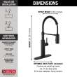 18803-BL-DST Antoni Single Handle Pull Down Spring Kitchen Faucet