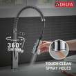 18804Z-DST Theodora Single Handle Pull Down Spring Kitchen Faucet, Chrome