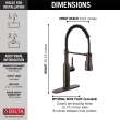 18804Z-RB-DST Theodora Single Handle Pull Down Spring Kitchen Faucet, Venetian Bronze