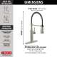 18804Z-SP-DST Theodora Single Handle Pull Down Spring Kitchen Faucet, Spotshield Stainless