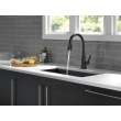 19802TZ-BL-DST Lenta Single Handle Pull Down Kitchen Faucet with Touch2O Technology, Matte Black