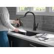 19802TZ-BL-DST Lenta Single Handle Pull Down Kitchen Faucet with Touch2O Technology, Matte Black