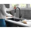 19802TZ-BL-DST Lenta Single Handle Pull Down Kitchen Faucet with Touch2O Technology, Matte Black