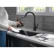 19802TZ-BL-DST Lenta Single Handle Pull Down Kitchen Faucet with Touch2O Technology, Matte Black