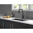 19802TZ-BL-DST Lenta Single Handle Pull Down Kitchen Faucet with Touch2O Technology, Matte Black