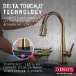 19802TZ-CZ-DST Lenta Single Handle Pull Down Kitchen Faucet with Touch2O Technology, Champagne Bronze