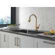 19802TZ-CZ-DST Lenta Single Handle Pull Down Kitchen Faucet with Touch2O Technology, Champagne Bronze