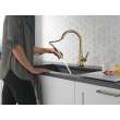 19802TZ-CZ-DST Lenta Single Handle Pull Down Kitchen Faucet with Touch2O Technology, Champagne Bronze
