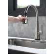 19802TZ-SP-DST Lenta Single Handle Pull Down Kitchen Faucet with Touch2O Technology, Spotshield Stainless