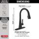 19802Z-BL-DST Lenta Single Handle Pull Down Kitchen Faucet, Matte Black