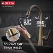 19802Z-CZ-DST Lenta Single Handle Pull Down Kitchen Faucet, Champagne Bronze
