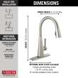 19802Z-SP-DST Lenta Single Handle Pull Down Kitchen Faucet, Spotshield Stainless