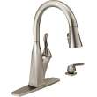 19806Z-SPSD-DST Cantrall Single Handle Pull Down Kitchen Faucet with Soap Dispenser and ShieldSpray Technology, Spotshield Stainless