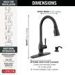 19831Z-BLSD-DST Hazelwood Single Handle Pull Down Kitchen Faucet with Soap Dispenser and ShieldSpray Technology