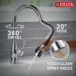 19831Z-SD-DST Hazelwood Single Handle Pull Down Kitchen Faucet with Soap Dispenser and ShieldSpray Technology, Chrome