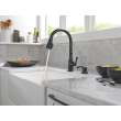 19877Z-BLSD-DST Capertee Single Handle Pull Down Kitchen Faucet with Soap Dispenser and ShieldSpray Technology
