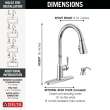 19877Z-SD-DST Capertee Single Handle Pull Down Kitchen Faucet with Soap Dispenser and ShieldSpray Technology, Chrome