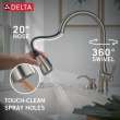 19877Z-SPSD-DST Capertee Single Handle Pull Down Kitchen Faucet with Soap Dispenser and ShieldSpray Technology, Spotshield Stainless