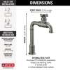 1990LFC-KS Broderick True Bar Kitchen Faucet, Black Stainless