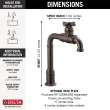 1990LFC-RB Broderick True Bar Kitchen Faucet, Venetian Bronze