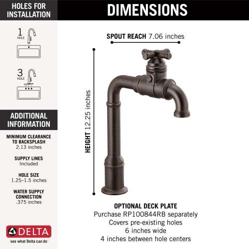 1990LFC-RB Broderick True Bar Kitchen Faucet, Venetian Bronze