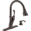 19950Z-RBSD-DST Arabella Single Handle Pull Down Kitchen Faucet with Soap Dispenser and ShieldSpray