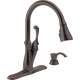 19950Z-RBSD-DST Arabella Single Handle Pull Down Kitchen Faucet with Soap Dispenser and ShieldSpray, Venetian Bronze