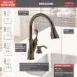 19950Z-RBSD-DST Arabella Single Handle Pull Down Kitchen Faucet with Soap Dispenser and ShieldSpray