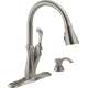 19950Z-SSSD-DST Arabella Single Handle Pull Down Kitchen Faucet with Soap Dispenser and ShieldSpray, Stainless