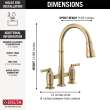 2390L-CZ-DST Broderick Two Handle Pull Down Bridge Kitchen Faucet, Champagne Bronze