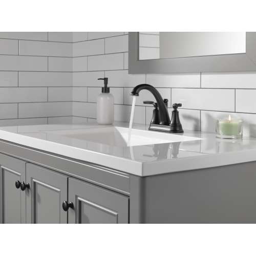 2532LF-BLMPU Woodhurst Two Handle Centerset Bathroom Faucet, Matte Black