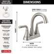 2533LF-SSTP Kayra Two Handle Tract Pack Centerset Bathroom Faucet, Stainless