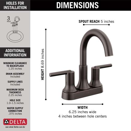 2559-RBMPU-DST Trinsic Two Handle Centerset Bathroom Faucet, Venetian Bronze