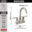 2559-SSMPU-DST Trinsic Two Handle Centerset Bathroom Faucet, Stainless