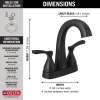 25775-BLMPU-DST Stryke Two Handle Centerset Bathroom Faucet, Matte Black