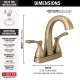 25775-CZMPU-DST Stryke Two Handle Centerset Bathroom Faucet, Champagne Bronze