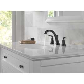 3532LF-BLMPU Woodhurst Two Handle Widespread Bathroom Faucet, Matte Black