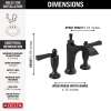 3556-BLMPU-DST Dorval Two Handle Widespread Bathroom Faucet, Matte Black