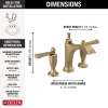3556-CZMPU-DST Dorval Two Handle Widespread Bathroom Faucet, Champagne Bronze
