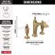 3556-GSMPU-DST Dorval Two Handle Widespread Bathroom Faucet, Champagne Bronze and Porcelain