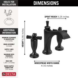 3557-BLMPU-DST Dorval Two Handle Widespread Bathroom Faucet