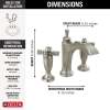 3557-SSMPU-DST Dorval Two Handle Widespread Bathroom Faucet, Stainless