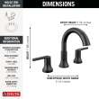 3559-BLPD-DST Trinsic Two Handle Widespread Pull Down Bathroom Faucet, Matte Black