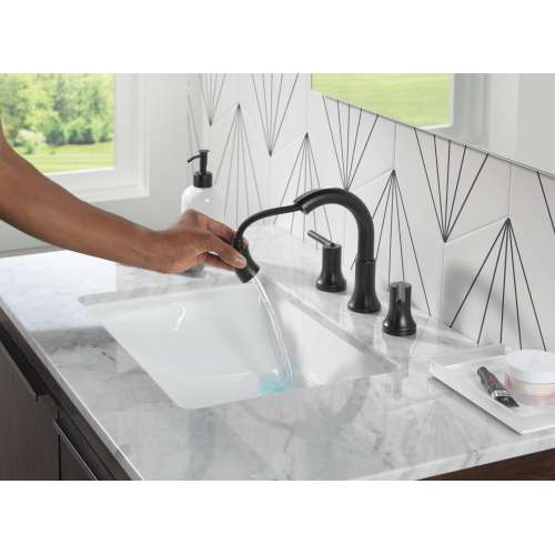 3559-BLPD-DST Trinsic Two Handle Widespread Pull Down Bathroom Faucet, Matte Black