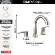 3559-SSPD-DST Trinsic Two Handle Widespread Pull Down Bathroom Faucet, Stainless