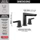 3571-BLMPU-DST Galeon Two Handle Widespread Bathroom Faucet, Matte Black
