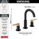35749LF-GZ Nicoli Two Handle Widespread Bathroom Faucet, Matte Black and Champagne Bronze