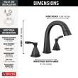 35775-BLPD-DST Stryke Two Handle Widespread Pull Down Bathroom Faucet, Matte Black