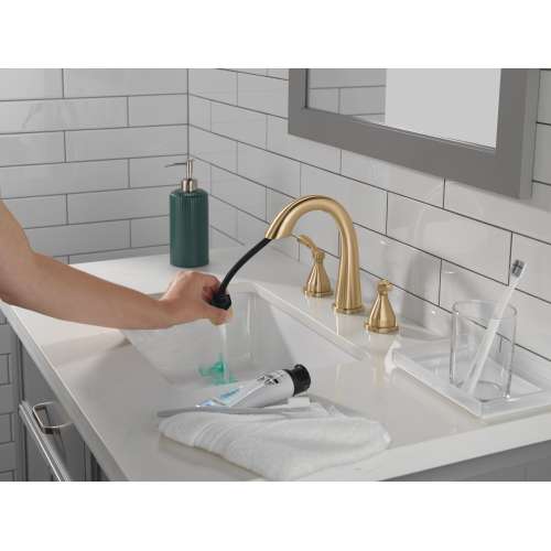 35775-CZPD-PR-DST Stryke Two Handle Widespread Pull Down Bathroom Faucet, Lumicoat Champagne Bronze